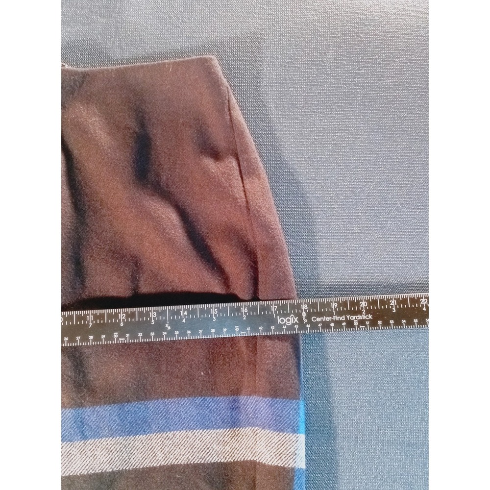 Talbots Straight Skirt Women's Size 4P- Black/Blue Plaid Stripe Wool Blend Lined - Picture 9 of 9